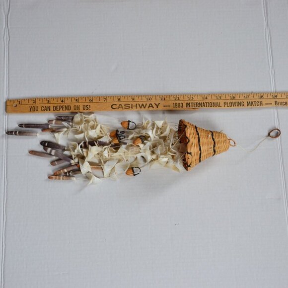 Vintage Wicker Seashell Wind Chime - Picture 7 of 8
